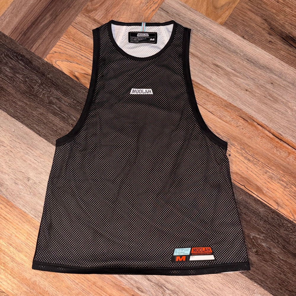 Moolah Kicks Basketball Jersey Mesh Tank Top Black White Size M